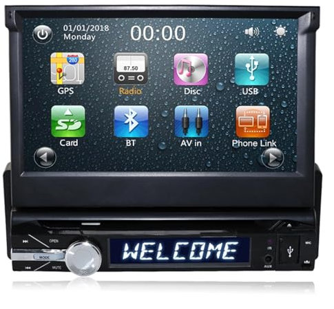 WUPEDI 1din 7 Inch Car DVD GPS Navigation Player, for 7'' Universal Car Radio WiFi Bluetooth MP5 Multimedia Player Mirror Link radio media player frame