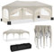 WOLTU Tonnelle de Jardin, Pergola, Barnum, Tonnelle Pliante 3x6m avec 6 Parois Latérales et 4 Sacs de Sable, Gazebo, Hauteur Réglable, Imperméable, Protection de UV, avec Sac de Transport Beige