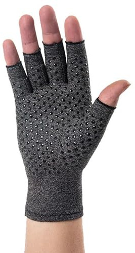 BrightGlow 2 Paar Arthrose Handschuhe Kompressionshandschuhe Fahrradhandschuhe Fingerlos Gepolstert Handschuhe Halbfinger Outdoor Rutschfest Fäustlinge Handschuhe Fingerlos Glove für Sport Grey M
