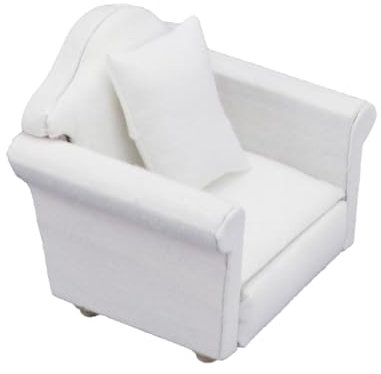 Foway Puppenhaussofa, Puppensofa,1:12 -Sofa-Sessel | Rollen Sie vor, Sie Spielen Miniatur-Sofa-Möbel-Spielzeug mit Kissen, Puppenhaus-Zubehör