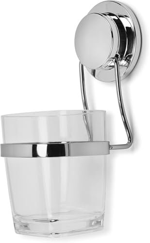 AMK® Stick N Lock 2 Tumbler & Holder Durable Rust Proof Chrome Finished Mild Steel Construction With Concealed Fixings or Adhesive Mounting