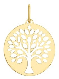 Amor Motivanhänger Gold 375/9ct Damen Anhänger, 2 cm, Gold, Lebensbaum, Kommt in Schmuck Geschenk Box, 2039196