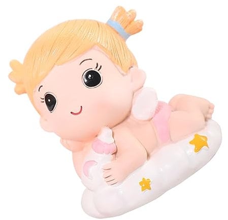 MOLUCKFU Harz Statue Mädchen Kuchen Schmuck Geburtstag Kuchen Topper Kuchen Dekorative Zubehör Home Decor Schreibtisch Ornament