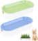 Fioriera da gatto 2 pcs staccabili a due strati semi di erba gatta semi idroponici di plastica che germoglia vassoio con panoramica a forma di U Kit di erba gatta per interno, blu+verde