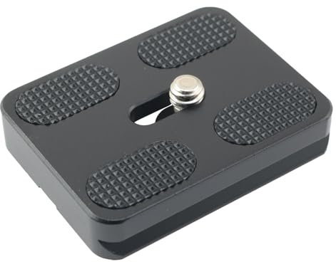 YTgilo 2PCS Metal Quick Release Plate with 1/4 inch-20 Camera Screw Tripod Mounting Plate Tripod Mounting Plate for DSLR Camera Tripod Ball Head Clamp Holder Black