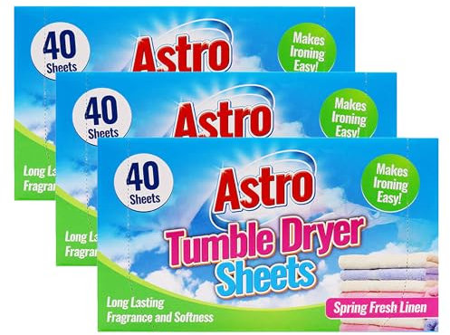 ANGIX 3 x Laundry Tumble Dryer Sheets Floral Perfume - 120 Sheets Pack | Long Lasting Freshness, Reduces Creases & Adds Softness