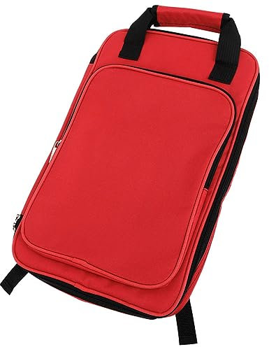 JEWEDECO Bolsa Para Guardar Baquetas De Batería Bolsa De Transporte De Tela Oxford Resistente Mochila Ergonómica Roja Para Baquetas y Mazos Accesorios Para Batería