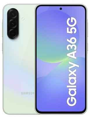 Samsung Galaxy A36 5G AI Smartphone ohne Vertrag, Simlockfreies AI Handy mit Android, 8 GB RAM, 256 GB Speicher, 50-MP-Kamera, Awesome Lime, 2,5 Jahre Herstellergarantie
