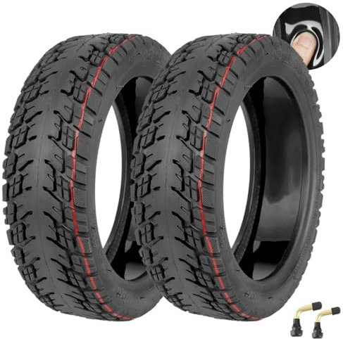 Prodrocam 10x2,50-6,5 Off-Road Selbstreparierender Reifen für ODYS Neo E100 Elektroroller 10 Zoll Ersatzreifen Schlauchlose Reifen mit Kleber Vorne/Hinten, mit Ventil (Selbstreparierender-2 Stück)