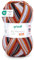 Gründl Wolle Big Mamma Print - XXL Wolle zum Stricken mit Farbverlauf - Weich und hautfreundlich - 100% Polyacryl - 1 Knäuel 400 g / 1040 m - Nadelstärke 3,5-4,5 - kürbis-feuerrot-hellgrau
