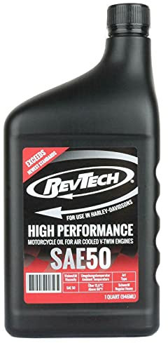 Revtech High Performance Sae 50 Mineralisches Motoröl für kompatibel mit Harley Davidson Shovel, Pan, Knuckle und Flathead Oldtimer-Motorrad - Hohe Qualität