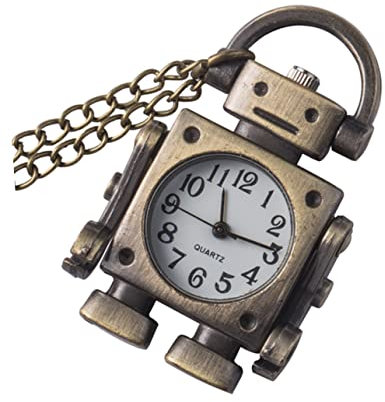 Healeved Retro Roboter Taschenuhr Halskette Vintage Tragbar Und Leicht Als Modisches Accessoire Für Männer Und Frauen Langlebig Und Detailreich Gestaltet