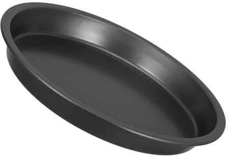 LIFKICH Pizza Schwarz aus Edelstahl Backform Antihaftbeschichtet Runde | Mikrowellengeeignet, als Backblech und Kuchenform Nutzbar, Schlichtes Design