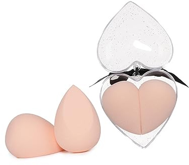 BESTYASH 1 Schachtel Herzform Make Up Schwämme und Nass Verwendbar Flocking Beauty Makeup Eggs für Foundation und Concealer Hautfreundliches Material