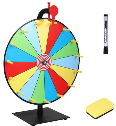 FORNORM Glücksrad zum Drehen 30 cm 15 Schlitze, Glücksrads Set mit Ständer