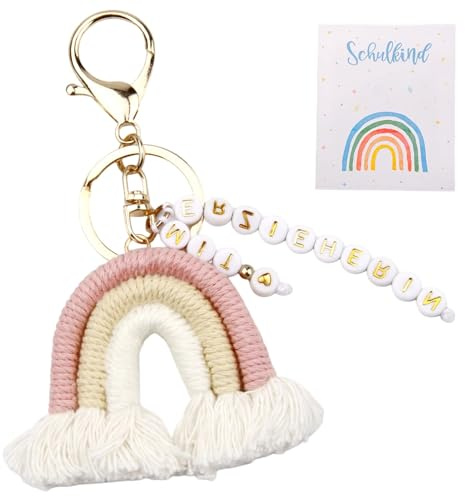 anyts Erzieherin Geschenk Schlüsselanhänger für Kindergarten, Schlüsselanhänger Erzieherin mit Herz Abschiedsgeschenk Erzieherin Danke Geschenk