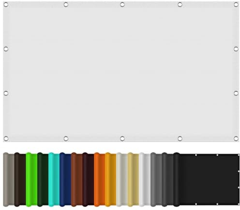 UV-Block-Markise, Baldachin, 2,5 x 7 m, 98 % Sonnenschutz und Windschutz, mit Ösen und Seilen, für Terrasse, Garten, Balkon, Camping, langlebig, Weiß