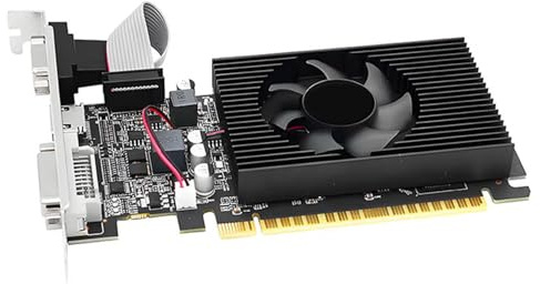 YUEHISY Low-Profile-Grafikkarte, 4 GB DDR3 128-Bit-Computer-GPU, HDMI-DVI-VGA-Ausgänge, Geringer Stromverbrauch, Zum Arbeiten