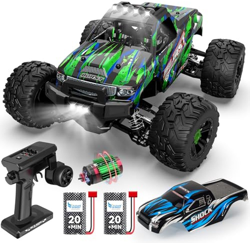 Ferngesteuertes Auto, 1 14 RC Auto Brushless 75+ km/h Offroad, 4WD RC Car Schnelle mit 7 Licht, 2 Akku, 2.4GHz All-Terrain Ferngesteuertes Autos ab 8 10 Jahre Erwachsene