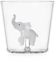 Ichendorf Milano Tumbler weißer Elefant, Kollektion Savannah, 30 cl, Borosilikatglas, handgefertigt