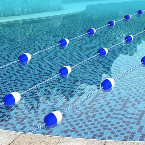 Pool-Sicherheitsseil mit schwimmender Trennwand und Edelstahl-Haken, 8 m, ideal für den Innen- und Außenbereich, schützt Schwimmer und sorgt für Sicherheit im Pool