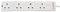 PRO ELEC PELB1921 4 Way Individually Switched Surge Protected Extension Lead White, 5m