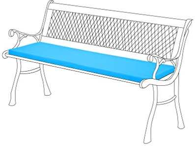 Gardenista Garden 2 Seater Bench Cushion 120x33cm | Water Resistant Indoor Outdoor Patio Furniture Bench Pads | Non Slip Soft and Comfortable Garden Furniture Swing Bench Cushion (Turquoise)