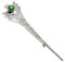Alexander Castle Broche chardon écossais en argent sterling 925 avec pierre CZ verte pour homme et femme – Accessoire de kilt avec boîte cadeau – 76 mm, Argent sterling, Zircon cubique