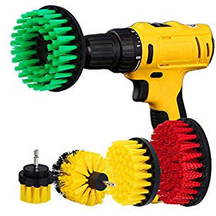OxoxO 2 3 4 5inch Drill Brush - Soft Medium Attachment Scrub Cleaning Kit Compatible with Pool Tile Flooring Brick Ceramic Marble Grout Carpets Upholstery Garage Cutters