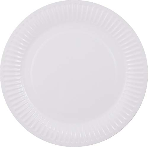 Pritogo große Pappteller Ø 23cm, (1000 Stück) 300g/m² Extra Stabil, Beschichtet, 100% Kompostierbar, Weiß Rund Hohe Qualität - Umweltfreundlich- Einwegteller