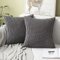 MIULEE 2er Set Kissenbezüge Kordsamt Dekokissen Kissenbezug Sofakissen Dekorativ Couchkissen Kissenhülle Bezug Weich für Wohnzimmer Schlafzimmer 22x22 Inch, 55x55 cm Grau
