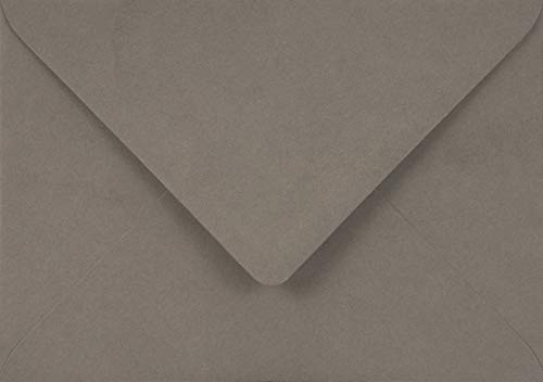 Netuno 25 Large Grey Coloured envelopes DIN C5 162x229mm 6.37x9.01 inches 115gsm Sirio Color Pietra gummed Pointed Flap no Window for Weddings Invitations Christmas Greeting Cards Letters RSVP Flyers