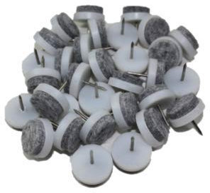 HKB® 32 Stück Filzgleiter mit Stift zum Nageln | ø20mm | weiß Artikel: 89966