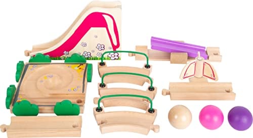 small foot Kugelbahn Junior Spielplatz aus Holz mit flexiblen Elementen, inkl. Kugeln, für Kinder ab 18 Monaten, 11379