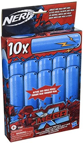 NERF Mega XL Dart Refill, Includes 10 Mega XL Whistler Darts, Largest Mega Darts Ever, Makes Whistling Sound When Fired