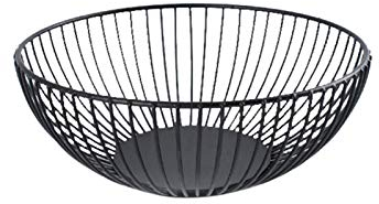 Hamaio Bol À Fruits - Panier À Fruits, Corbeille A Fruit Creative Panier À Fruit en Fil Métallique Noir, Bol À Fruits Créatif pour Salon Cuisine Table Et Fêtes
