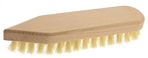 5X Holz-Scheuerbürste, 21 cm, für Starke Verschmutzungen, stabile Fibre-Natur-Borste, verträgt Hitze & Reinigungsmittel, Waschbürste für Haushalt, Auto & Boot, spitz-rund