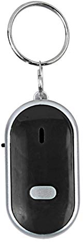 Localisateur de Clé Sifflet électronique Recherche de Clé Commande Vocale Dispositif Anti-Perte Sifflet Recherche de Clé Traceur de Porte-clés(Noir), Système D'alarme