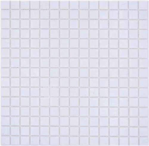 Carrelage mosaïque en verre classique uni blanc uni papier collé mosaïque de piscine