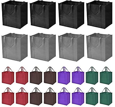 JERIA 24-Pack Reusable Grocery Bags