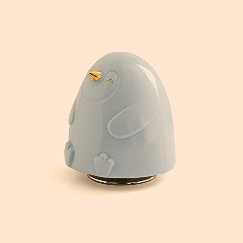 Musikbox Keramik Pinguin Musical Box Rotierende Musik Box Blau Kreative Nette Geburtstag Dekoration (Color : Blue)