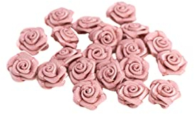 Creativery Satinrosen Mini 10mm x 20 Stück Satinröschen Aufnäher Deko Blumen Rosen zum Basteln Haarschmuck altrosa