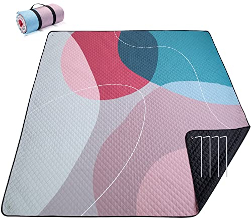 PY SUPER MODE Picknickdecke, extra groß, wasserdicht, faltbar, Outdoor-Stranddecke, übergroß, 210,8 x 200,7 cm, sanddicht, 3-lagige Picknickmatte für Camping, Wandern, Reisen, Park, Konzerte