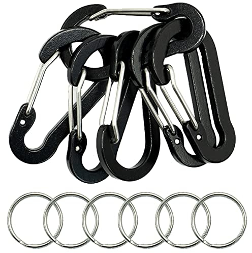 SZXMDKH 6er-Pack Karabinerhaken, Schlüsselanhänger, Mini Karabiner Haken mit Schnapp Verschluss, Schlüssel Anhänger Karabiner