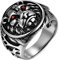 JewelryWe Schmuck Herren-Ring Edelstahl Gothic Biker Siegelring Vintage Löwe Löwenkopf Ringe Bandring mit Gravur Silber Größe 54