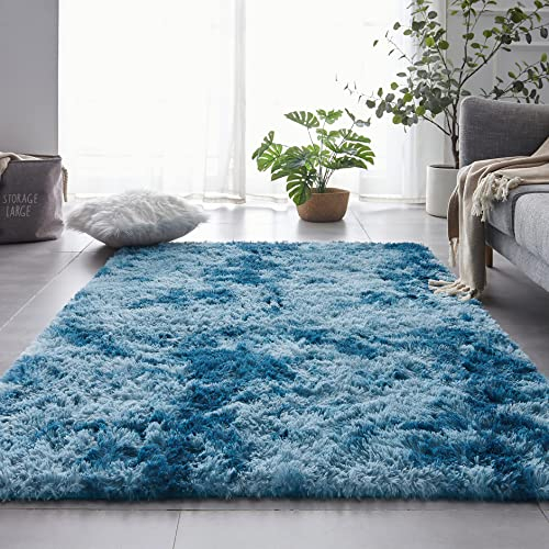 ROHATIM Hochflor Teppich Rund Wohnzimmer Super weich Shaggy Teppich Flauschiger,Soft Area Rug Schlafzimmer Teppiche Super weich Fluffy Kindermatte(grau,100 x 173 cm)