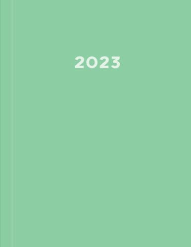 2023: Großer Kalender 2023 I A4 I 1 Seite / Tag mit Zeiteinteilung I 400 Seiten I Tagesplaner I Maigrün
