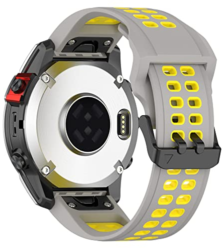 Tyogeephy Kompatibel mit Garmin Fenix 7X/Fenix 6X/6X Pro/Fenix 5X Puls/Fenix 3 HR/Descent MK1 Armband, Sanft Silikon Sport Armband für Männer Frauen