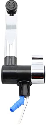Wasserhahn London mit Automatikschalter | Wasser für Küche Bad Wohnwagen Camper Gastronomie (Schwarz/Chrom)