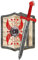 Römisches Schwert und Schild Set - Kinderkostüm - Spielzubehör, Kinderspielzeug, Römer Rüstung, Gladiator, Spartaner, Prinz, Mittelalterliches Kostüm, Grieche, Soldat, Gladiator (Beige/Rot)
